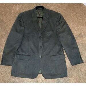 Bert Pulitzer Faux Suede Jacket Mens 44R Olive Green Lapel Blazer Coat free tie!